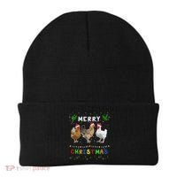 Merry Christmas Three Chickens Lights Funny Beanie thumb 0