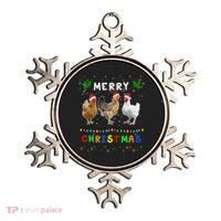 Merry Christmas Three Chickens Lights Funny Ornament thumb 0