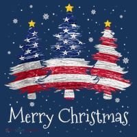 Merry Christmas Tree American Flag Family Christmas Pajama Visor thumb 3