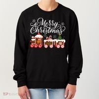 Merry Christmas Train Santa Claus Gingerbread House Pajamas Women's Sweatshirt thumb 0