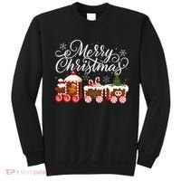 Merry Christmas Train Santa Claus Gingerbread House Pajamas Sweatshirt thumb 0