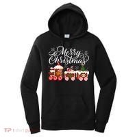 Merry Christmas Train Santa Claus Gingerbread House Pajamas Women's Hoodie thumb 0