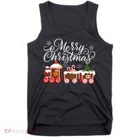 Merry Christmas Train Santa Claus Gingerbread House Pajamas Tank Top thumb 0