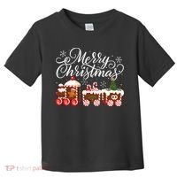 Merry Christmas Train Santa Claus Gingerbread House Pajamas Toddler T-Shirt thumb 0