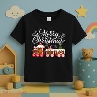 Merry Christmas Train Santa Claus Gingerbread House Pajamas Toddler T-Shirt thumb 3