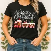 Merry Christmas Train Santa Claus Gingerbread House Pajamas Women's T-Shirt thumb 2