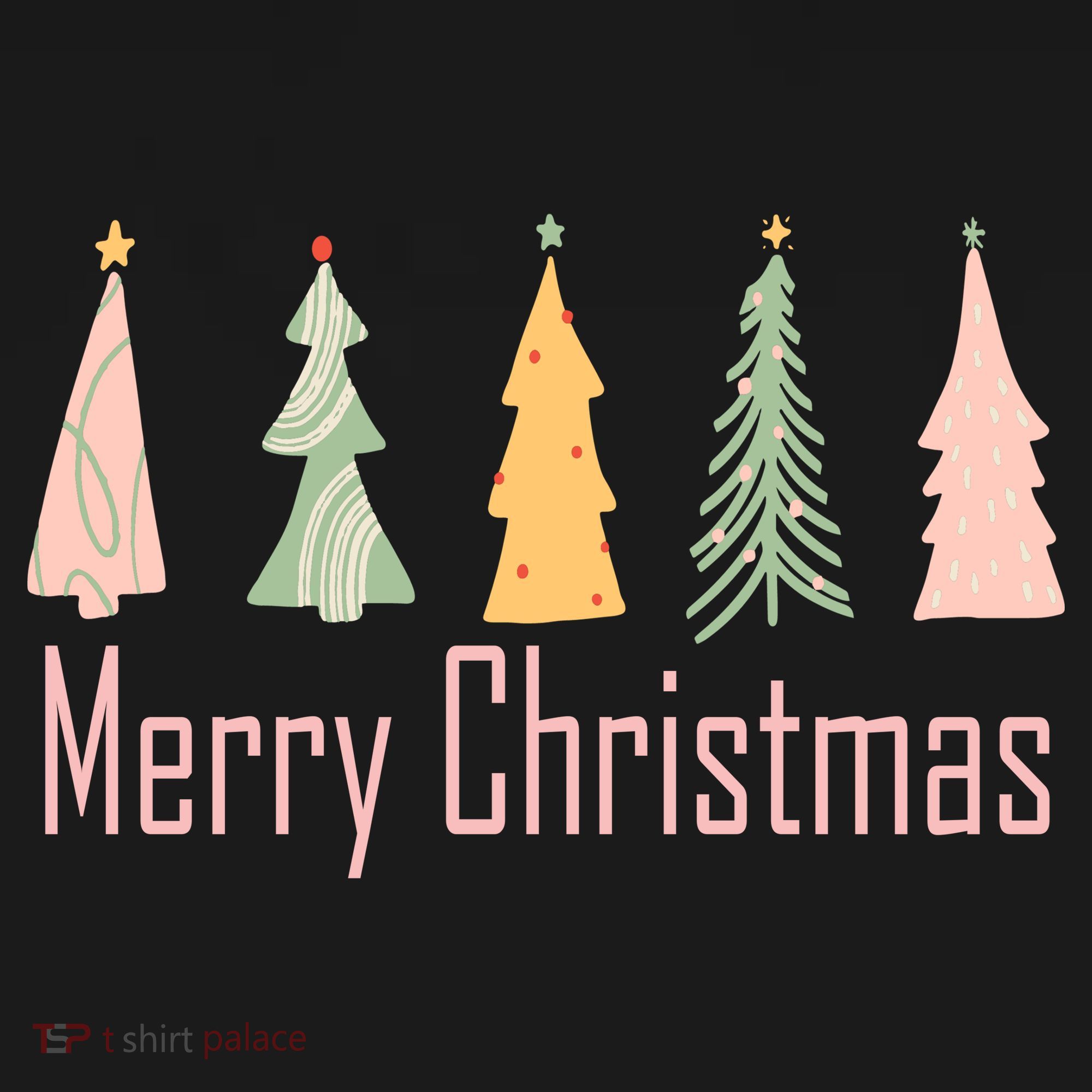 Merry Christmas Trees Cute Holiday Ornament