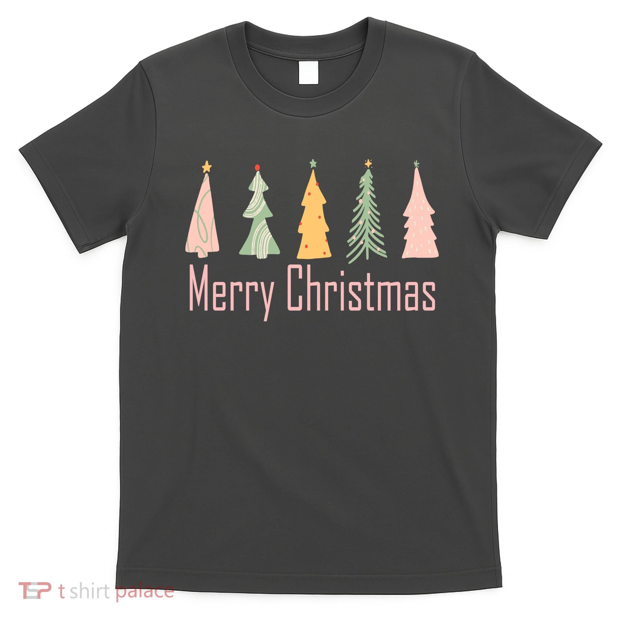 Merry Christmas Trees Cute Holiday T-Shirt