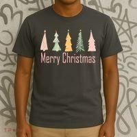 Merry Christmas Trees Cute Holiday T-Shirt thumb 3