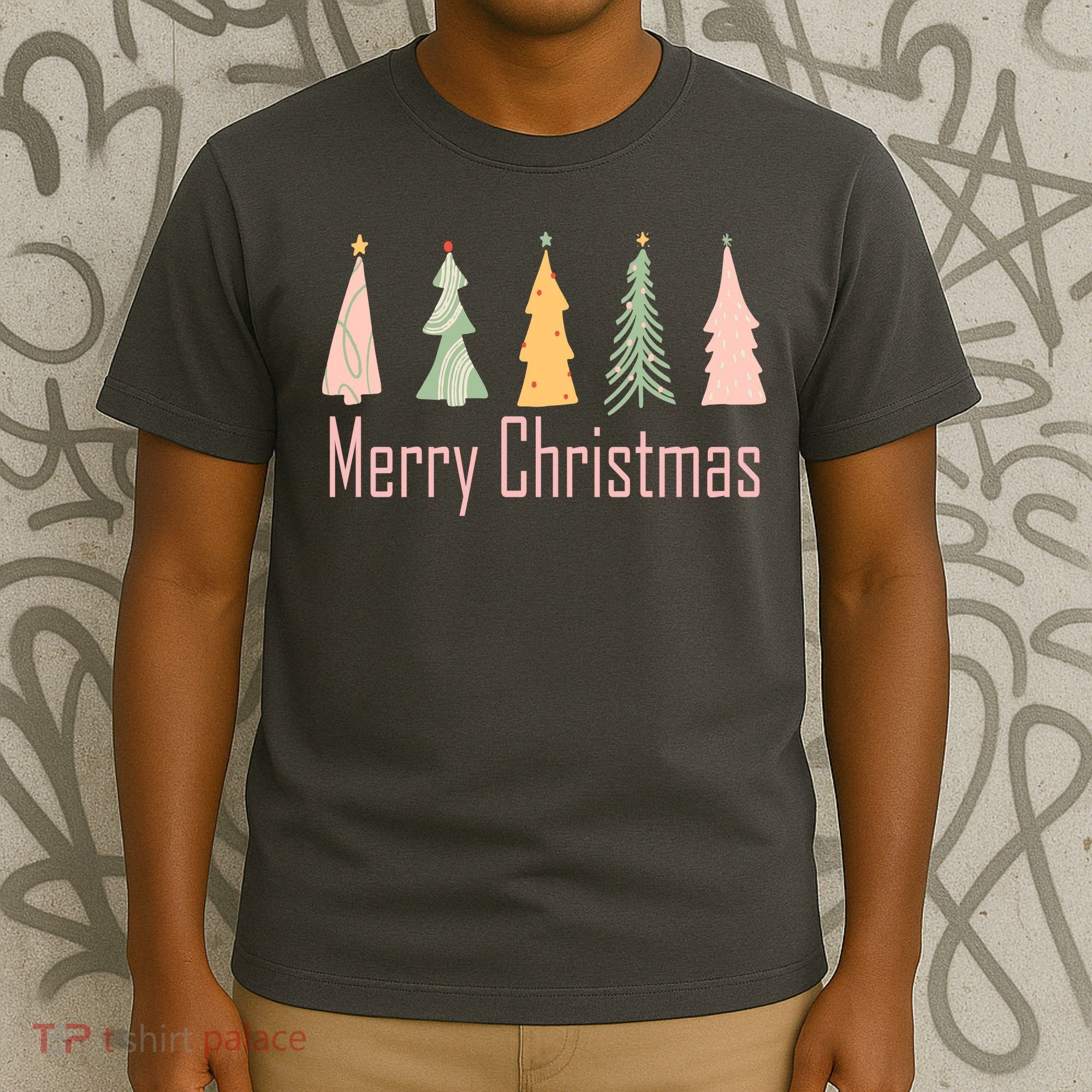 Merry Christmas Trees Cute Holiday T-Shirt