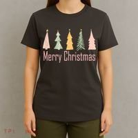 Merry Christmas Trees Cute Holiday T-Shirt thumb 4