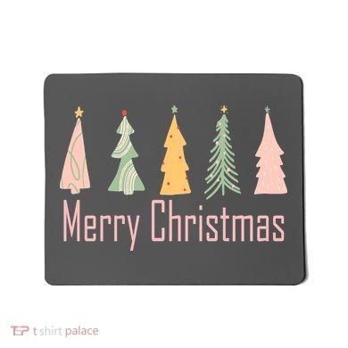 Merry Christmas Trees Cute Holiday Mousepad