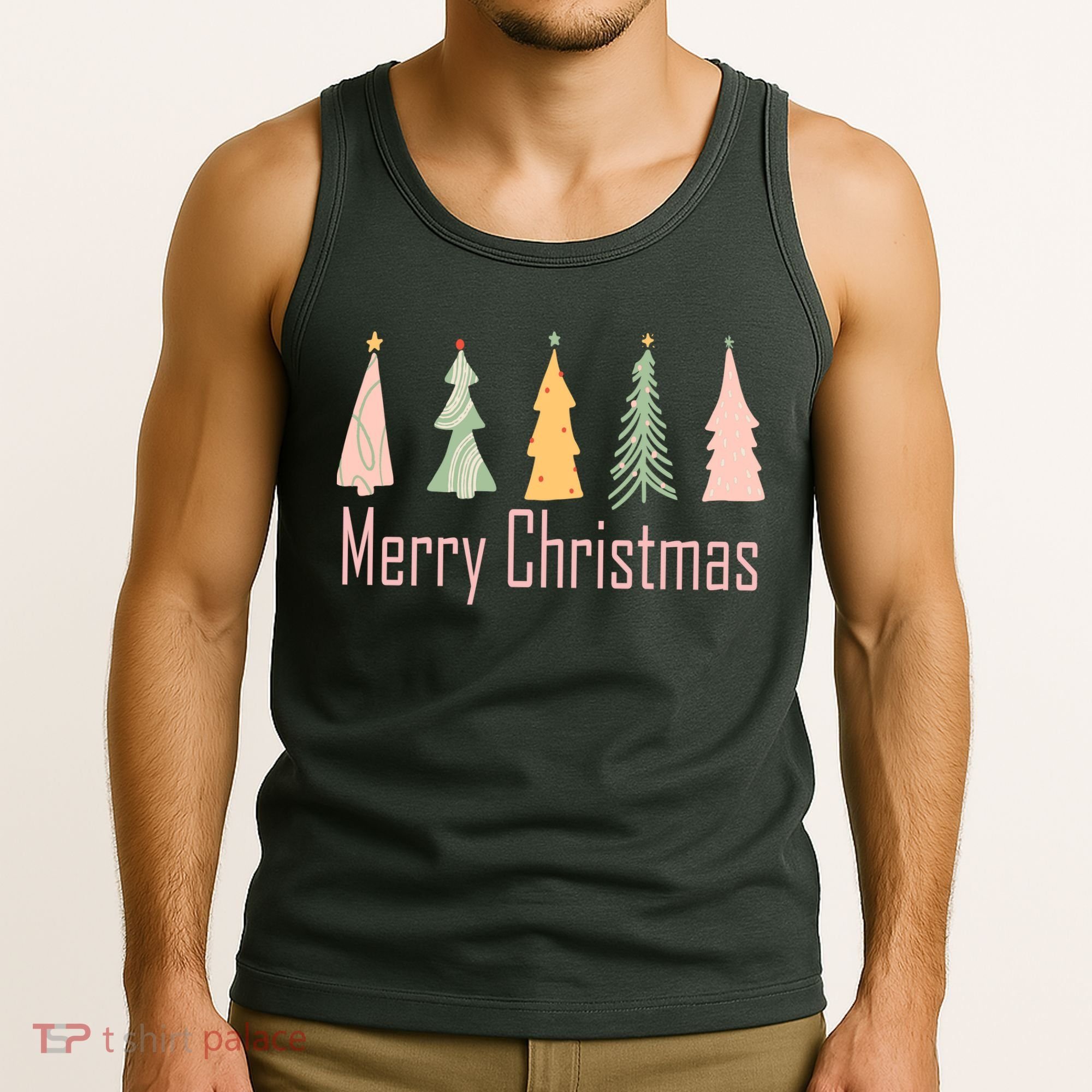 Merry Christmas Trees Cute Holiday Tank Top