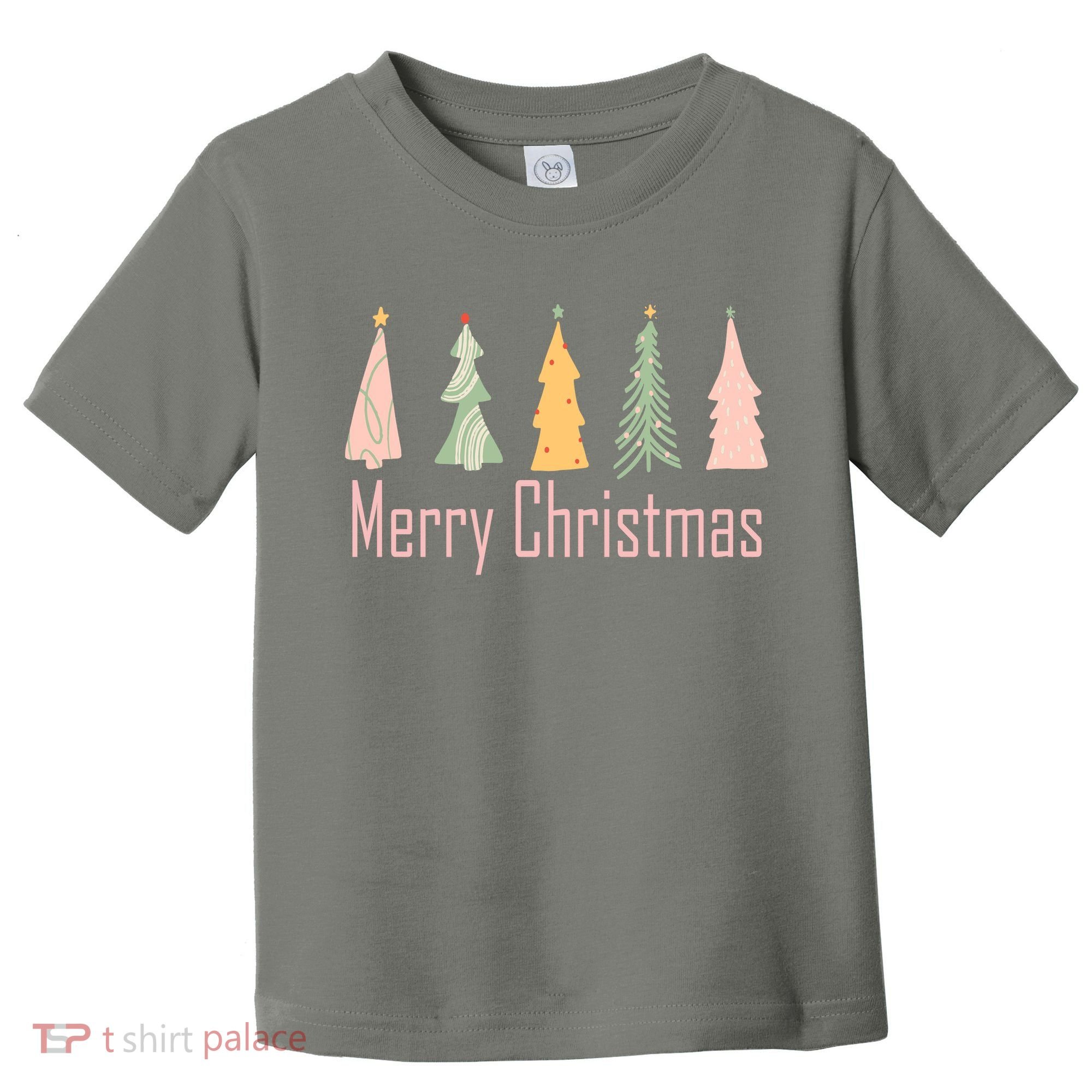 Merry Christmas Trees Cute Holiday Toddler T-Shirt