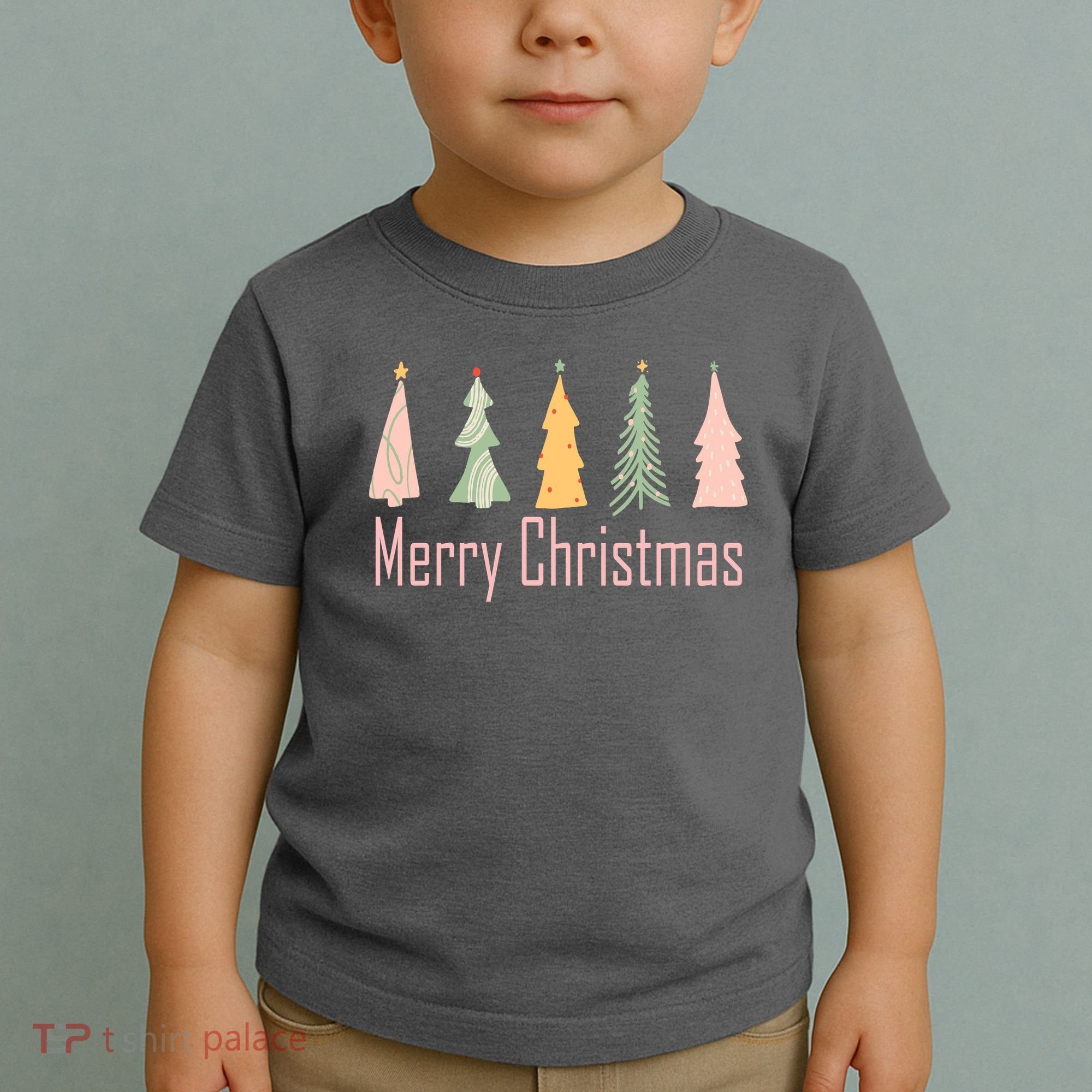 Merry Christmas Trees Cute Holiday Toddler T-Shirt