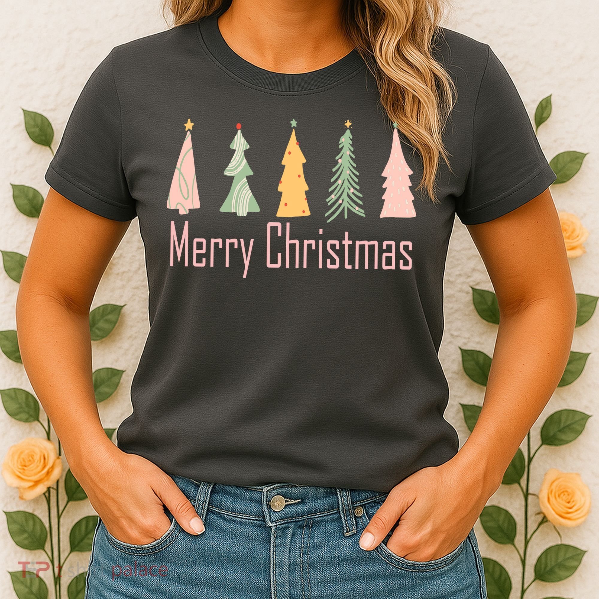 Merry Christmas Trees Cute Holiday Women's T-Shirt