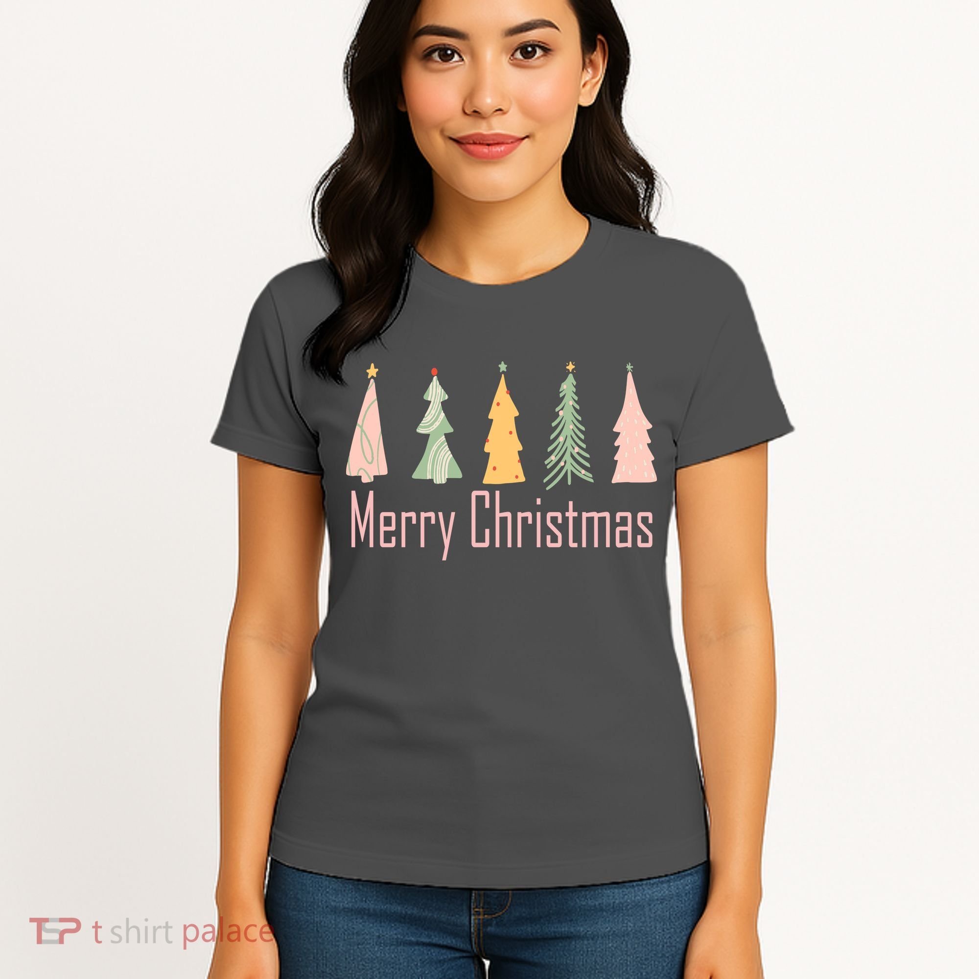 Merry Christmas Trees Cute Holiday Women's T-Shirt