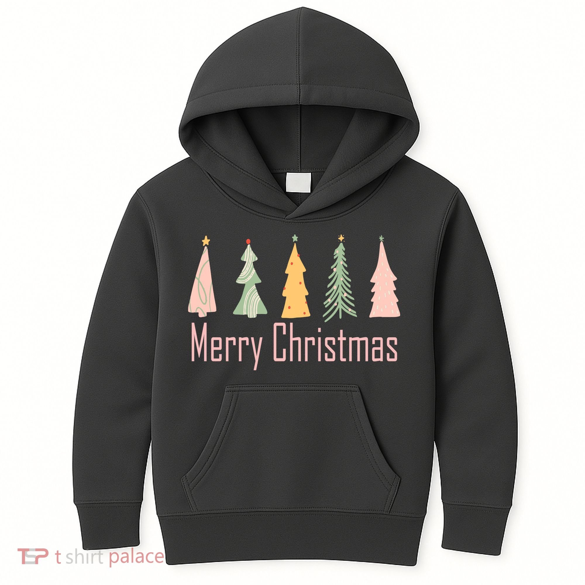 Merry Christmas Trees Cute Holiday Kids Hoodie