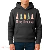 Merry Christmas Trees Cute Holiday Kids Hoodie thumb 4