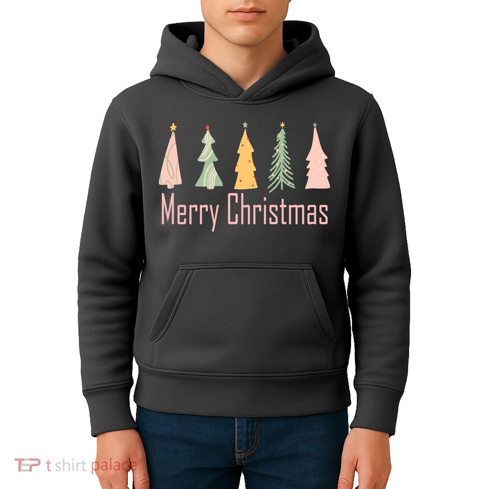Merry Christmas Trees Cute Holiday Kids Hoodie