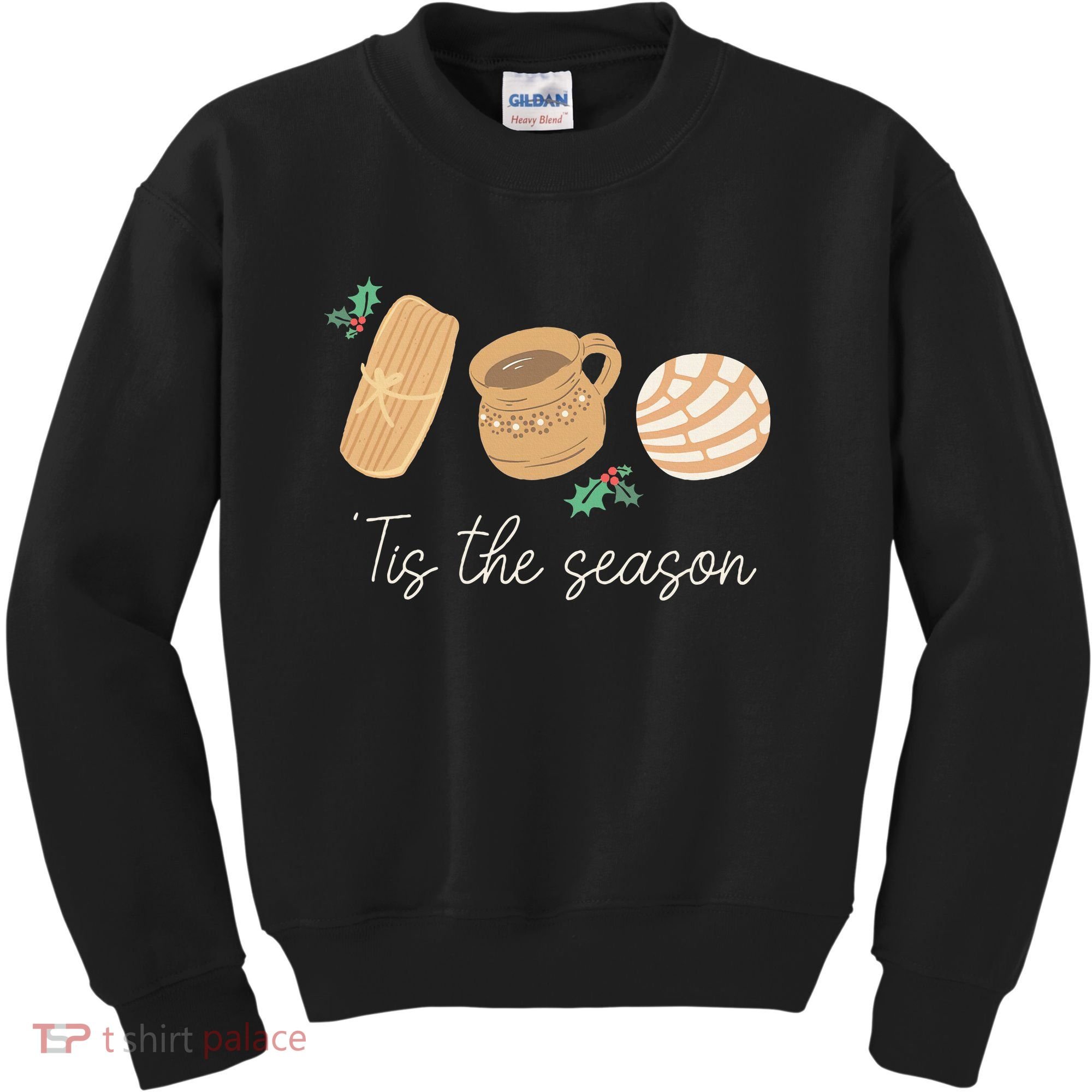 Mexican Christmas Tis The Season Tamale Concha Cafe De Olla  Kids Sweatshirt