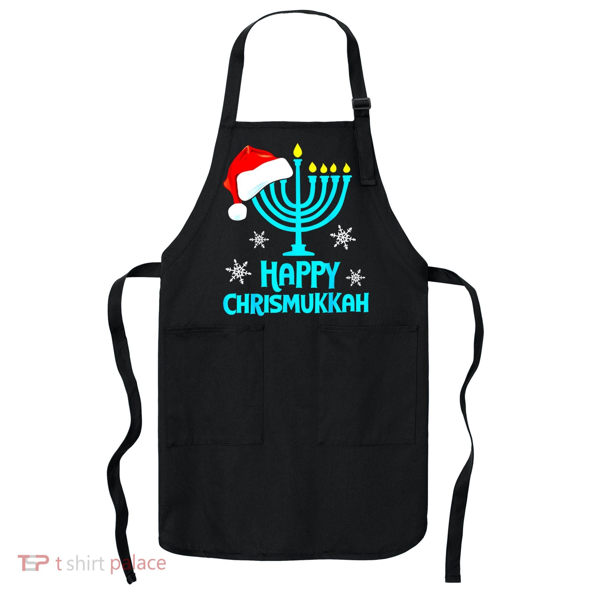 Merry Chrismukkah Ugly Xmas Funny Hanukkah Christmas Apron