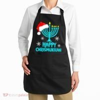 Merry Chrismukkah Ugly Xmas Funny Hanukkah Christmas Apron thumb 2