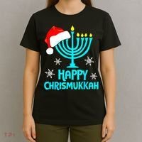 Merry Chrismukkah Ugly Xmas Funny Hanukkah Christmas T-Shirt thumb 4