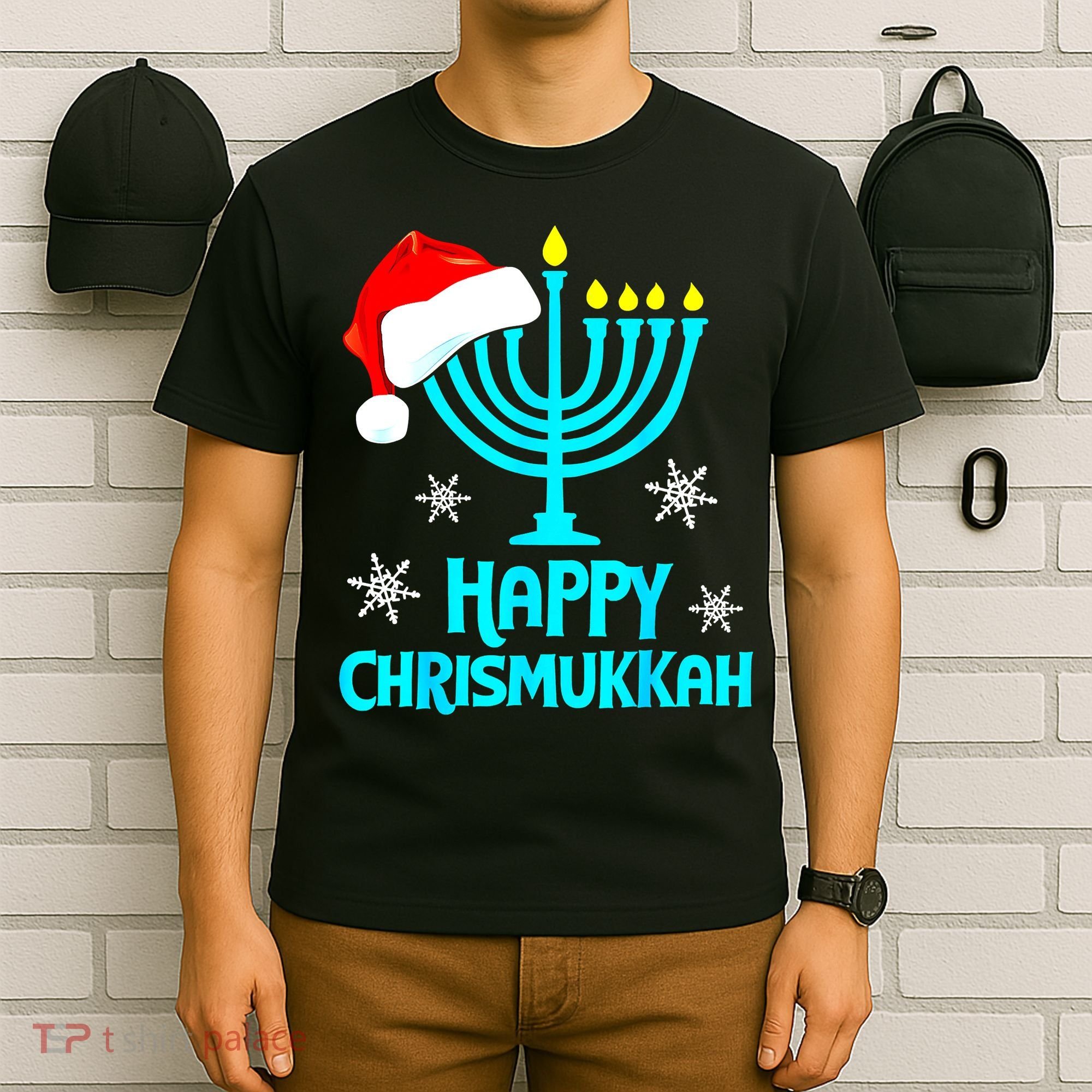 Merry Chrismukkah Ugly Xmas Funny Hanukkah Christmas T-Shirt