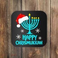 Merry Chrismukkah Ugly Xmas Funny Hanukkah Christmas Coaster thumb 0