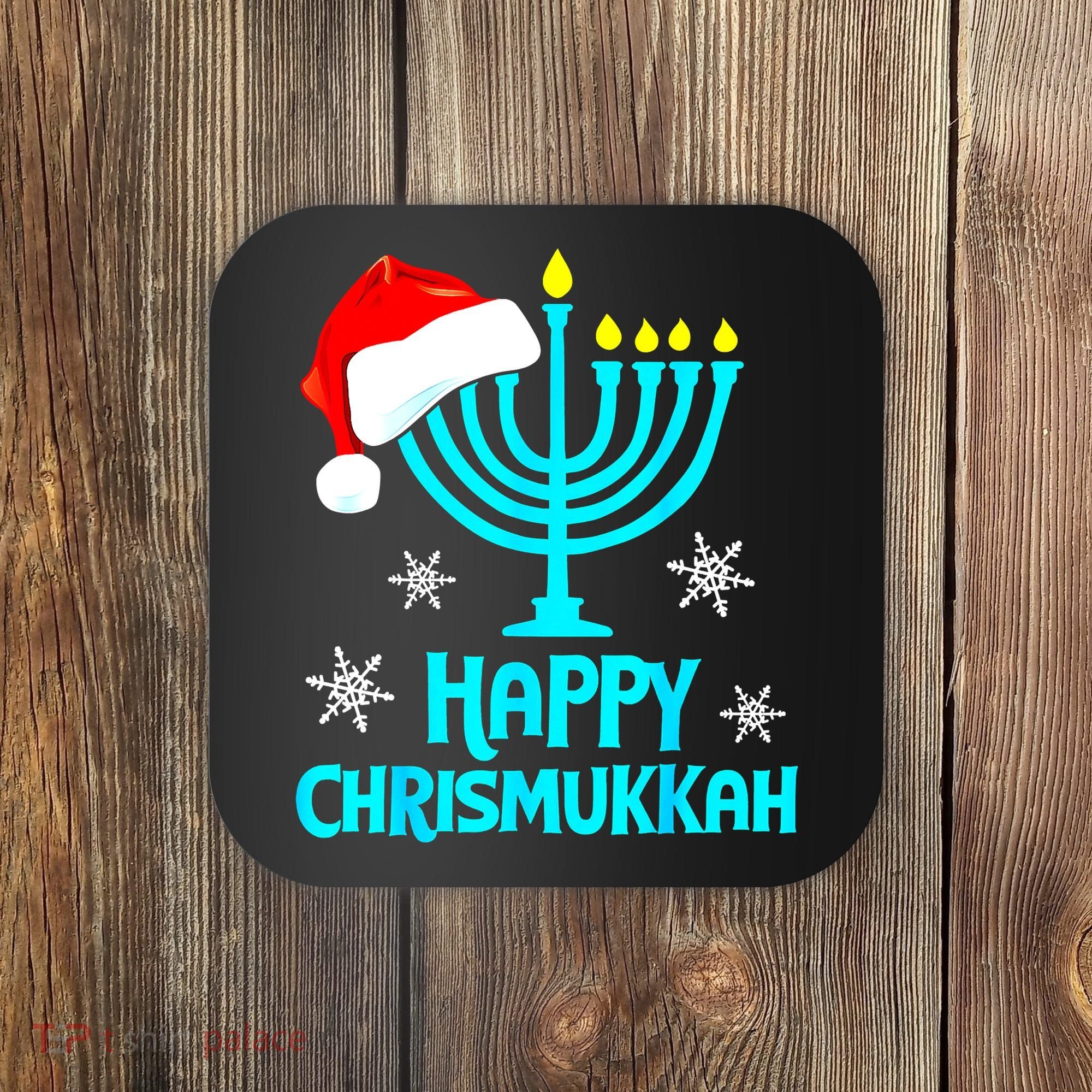 Merry Chrismukkah Ugly Xmas Funny Hanukkah Christmas Coaster