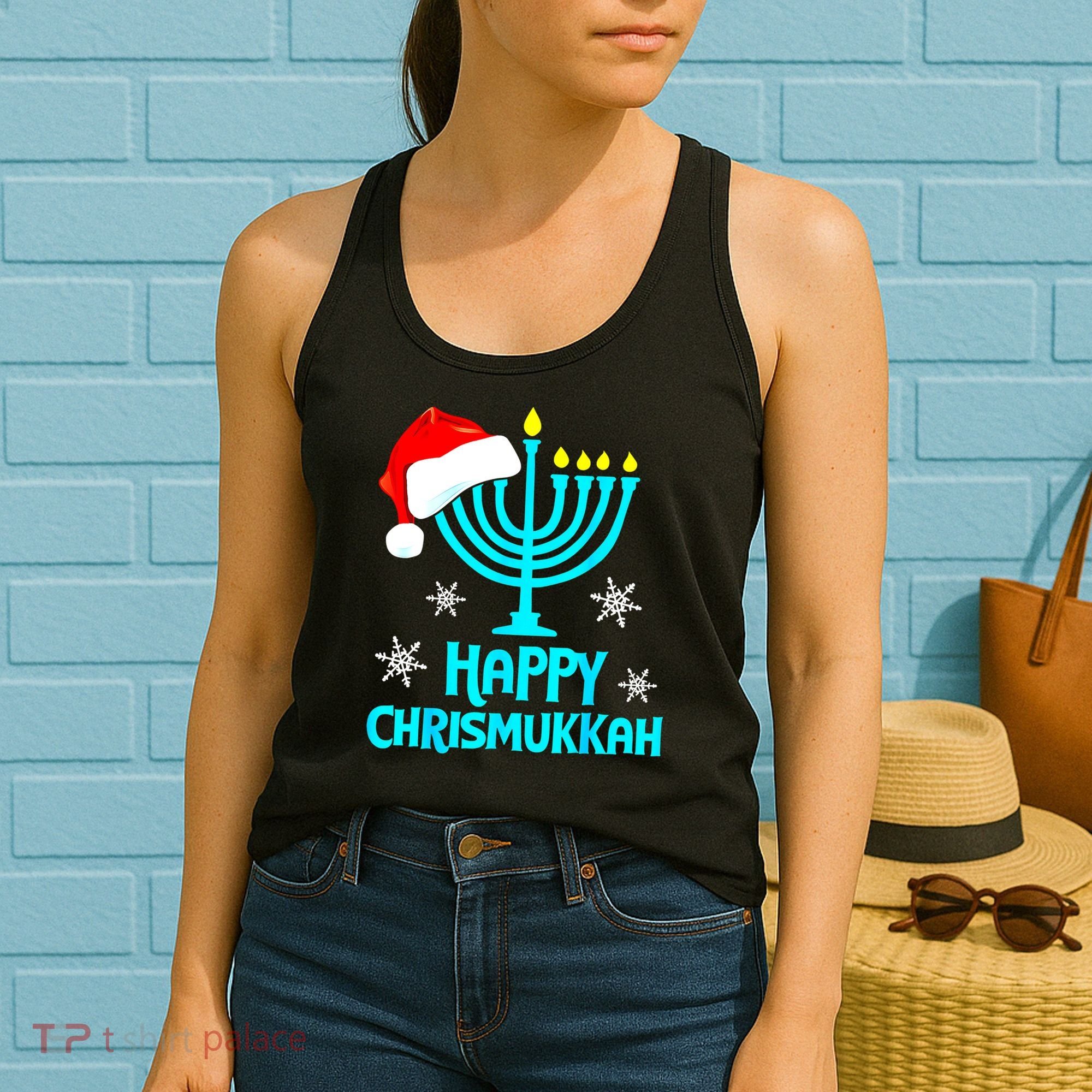 Merry Chrismukkah Ugly Xmas Funny Hanukkah Christmas Women's Tank Top