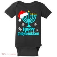 Merry Chrismukkah Ugly Xmas Funny Hanukkah Christmas Baby Bodysuit thumb 0