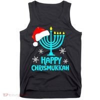 Merry Chrismukkah Ugly Xmas Funny Hanukkah Christmas Tank Top thumb 0
