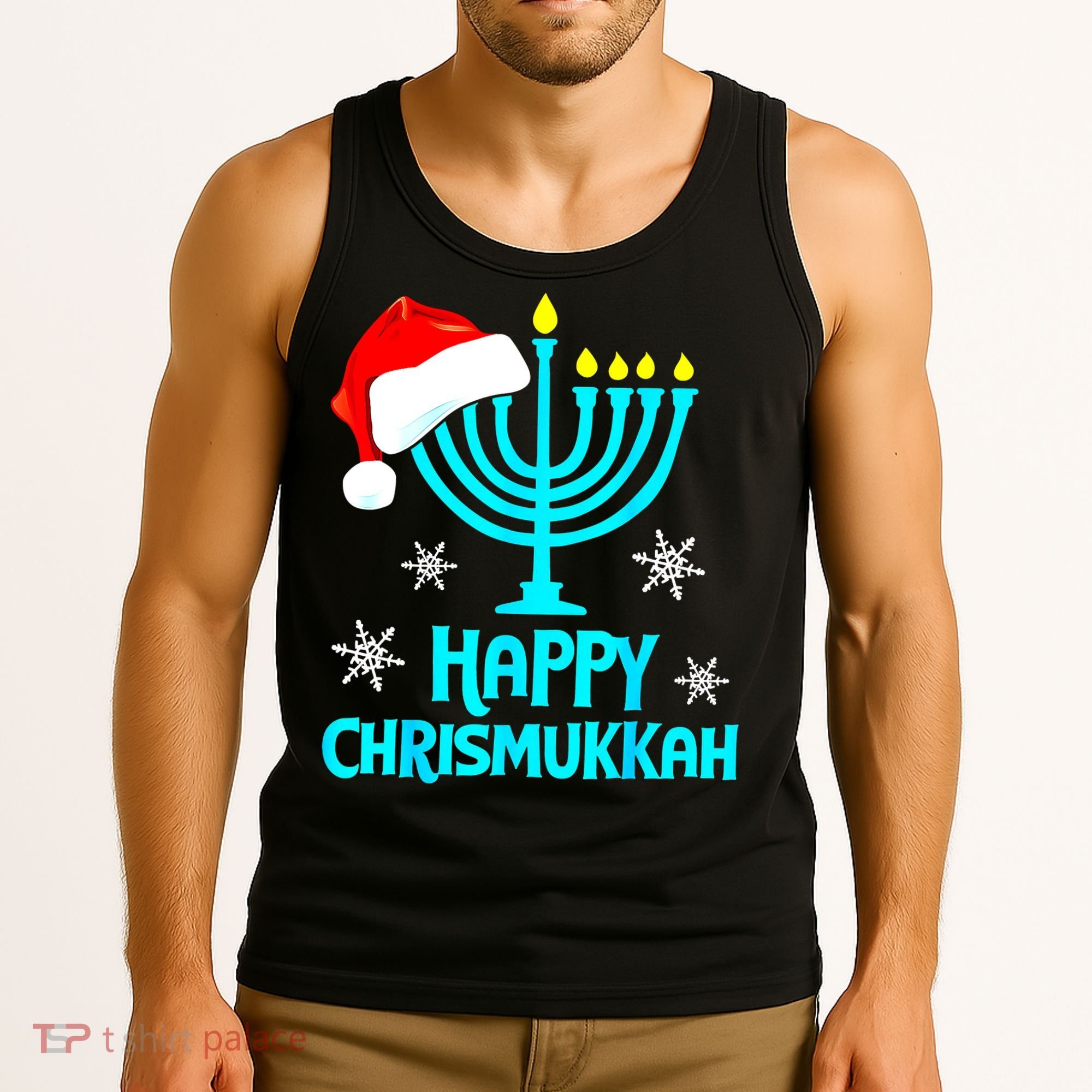 Merry Chrismukkah Ugly Xmas Funny Hanukkah Christmas Tank Top
