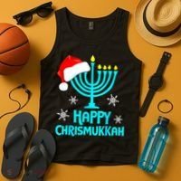 Merry Chrismukkah Ugly Xmas Funny Hanukkah Christmas Tank Top thumb 4