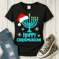 Merry Chrismukkah Ugly Xmas Funny Hanukkah Christmas Women's T-Shirt thumb 3