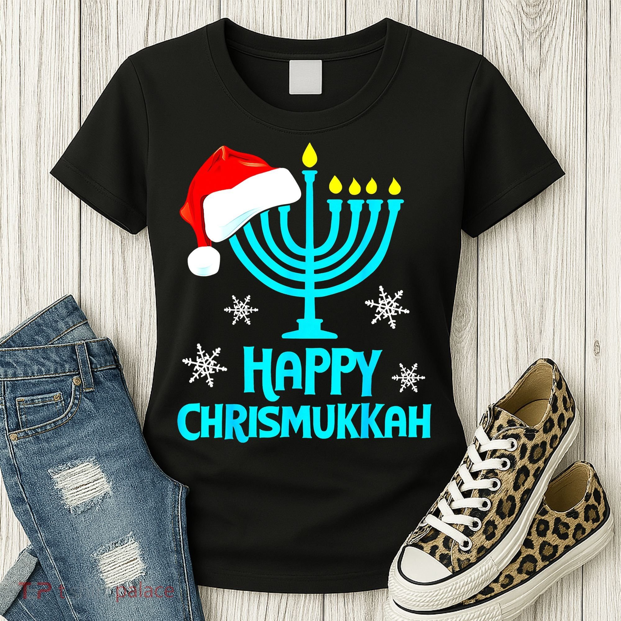 Merry Chrismukkah Ugly Xmas Funny Hanukkah Christmas Women's T-Shirt