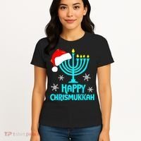 Merry Chrismukkah Ugly Xmas Funny Hanukkah Christmas Women's T-Shirt thumb 4