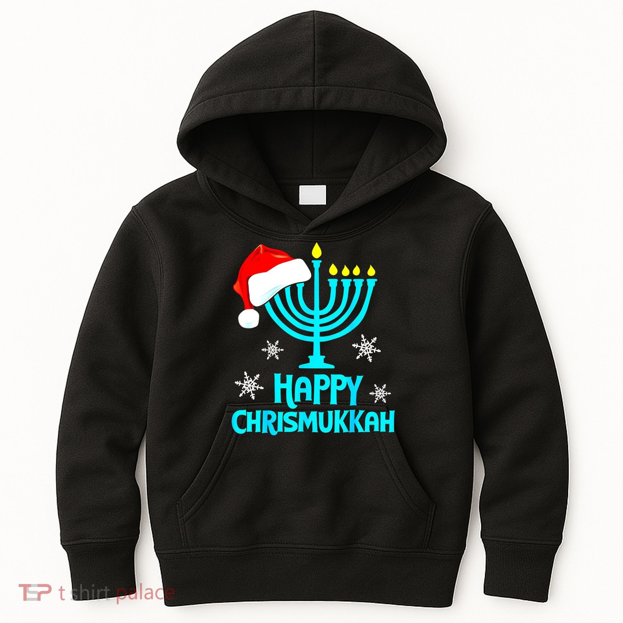 Merry Chrismukkah Ugly Xmas Funny Hanukkah Christmas Kids Hoodie