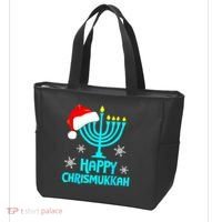 Merry Chrismukkah Ugly Xmas Funny Hanukkah Christmas Tote Bag thumb 3