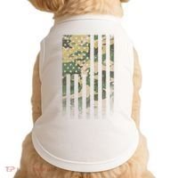 Military Camouflage USA American Flag Doggie Tank thumb 0