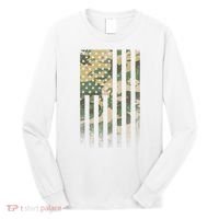 Military Camouflage USA American Flag Long Sleeve Shirt thumb 0