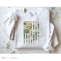Military Camouflage USA American Flag Sweatshirt thumb 2