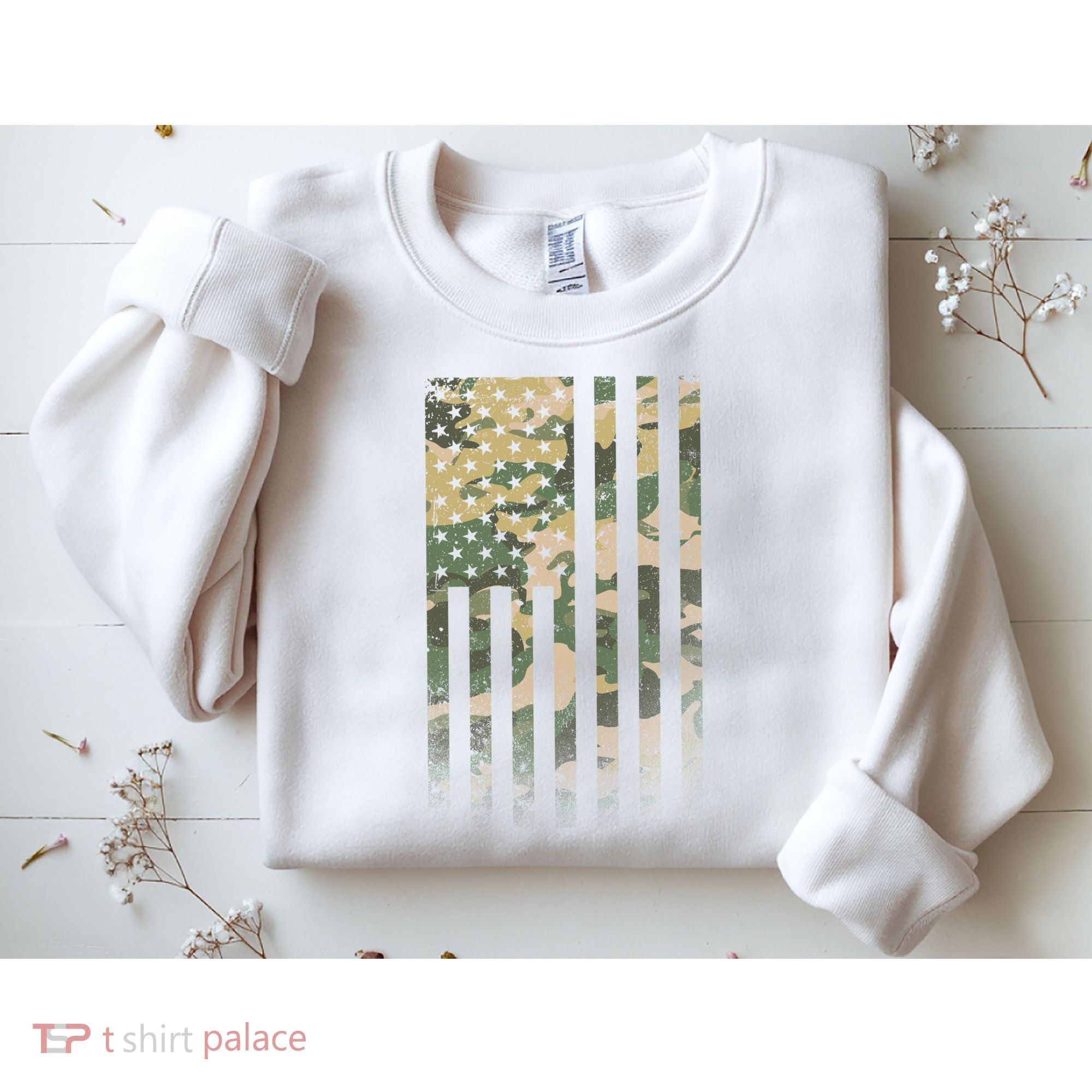 Military Camouflage USA American Flag Sweatshirt