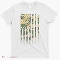 Military Camouflage USA American Flag T-Shirt thumb 0