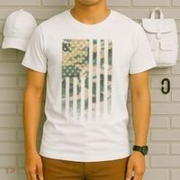 Military Camouflage USA American Flag T-Shirt thumb 6