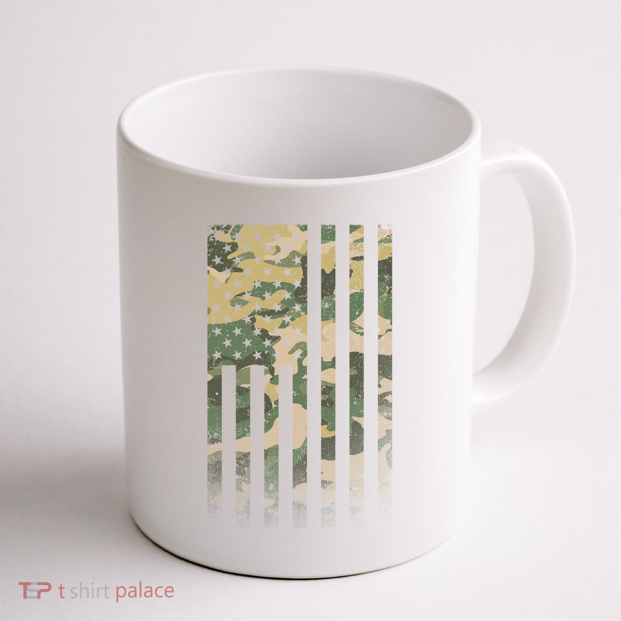 Military Camouflage USA American Flag Coffee Mug