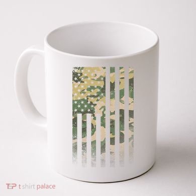 Military Camouflage USA American Flag Coffee Mug