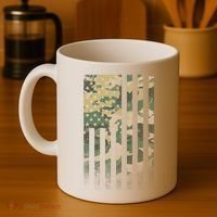 Military Camouflage USA American Flag Coffee Mug thumb 4